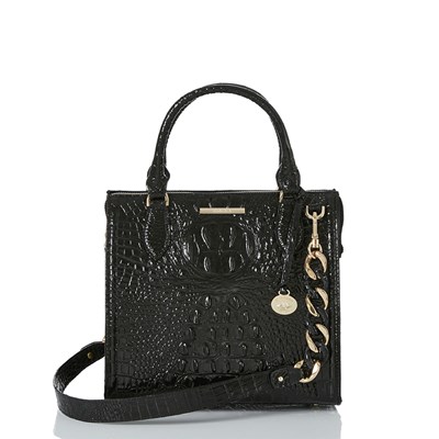 Black Brahmin Mod Small Caroline Women's Satchel Bags | 8462593-FQ